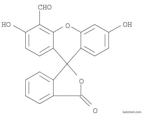 Molecular Structure of 870471-62-8 (Spiro[isobenzofuran-1(3H),9'-[9H]xanthene]-4'-carboxaldehyde, 3',6'-dihydroxy-3-oxo-)